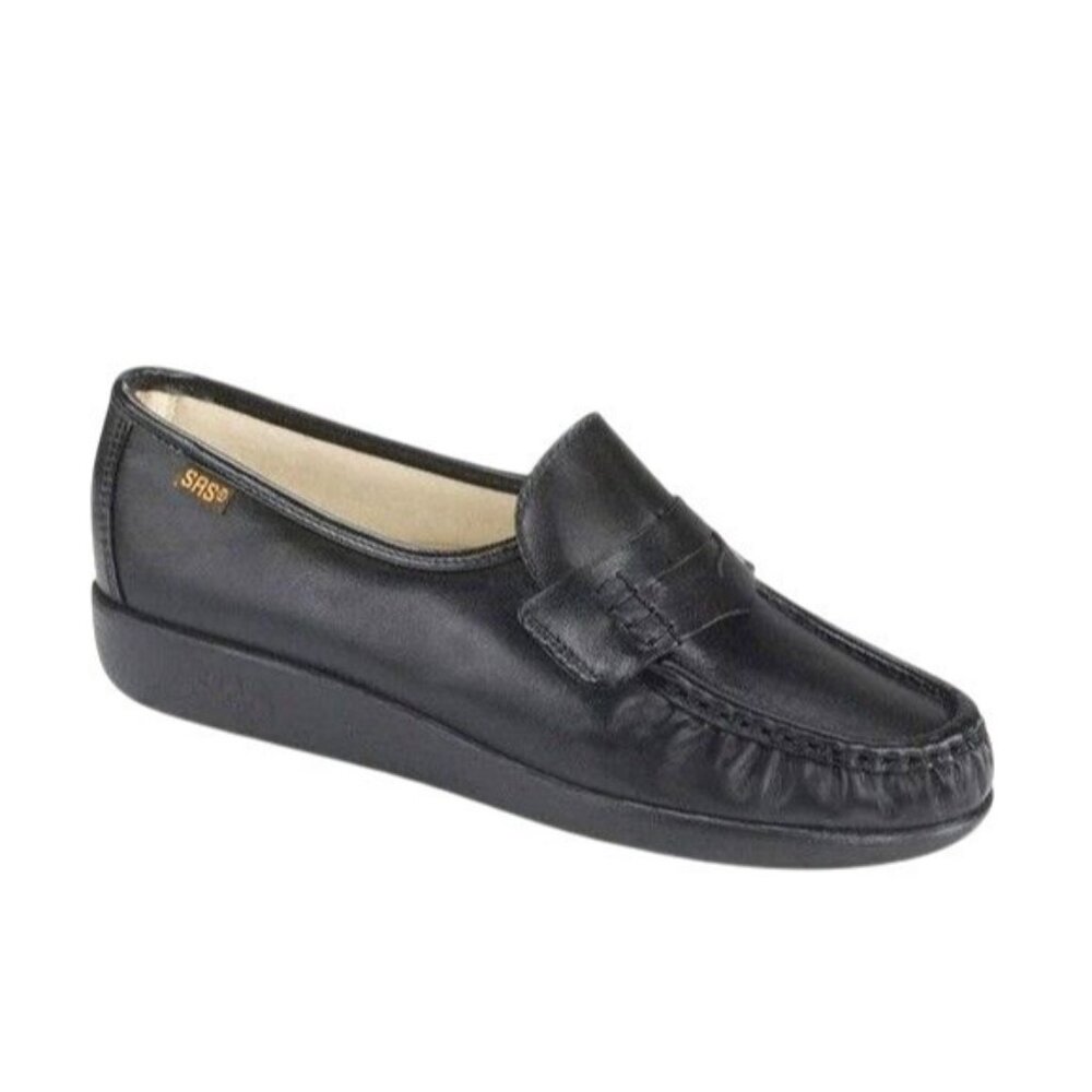 SAS Women's Black Classic Leather Loafers Comfort Slip-On Moccasin 11.5 M $164